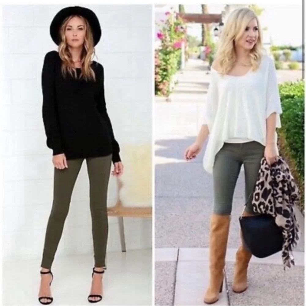 Spanx Olive Green Jeanish Ankle Jegging Size Small - Picture 13 of 15